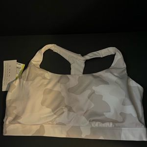 NWT white and Beige Camp Sports Bra